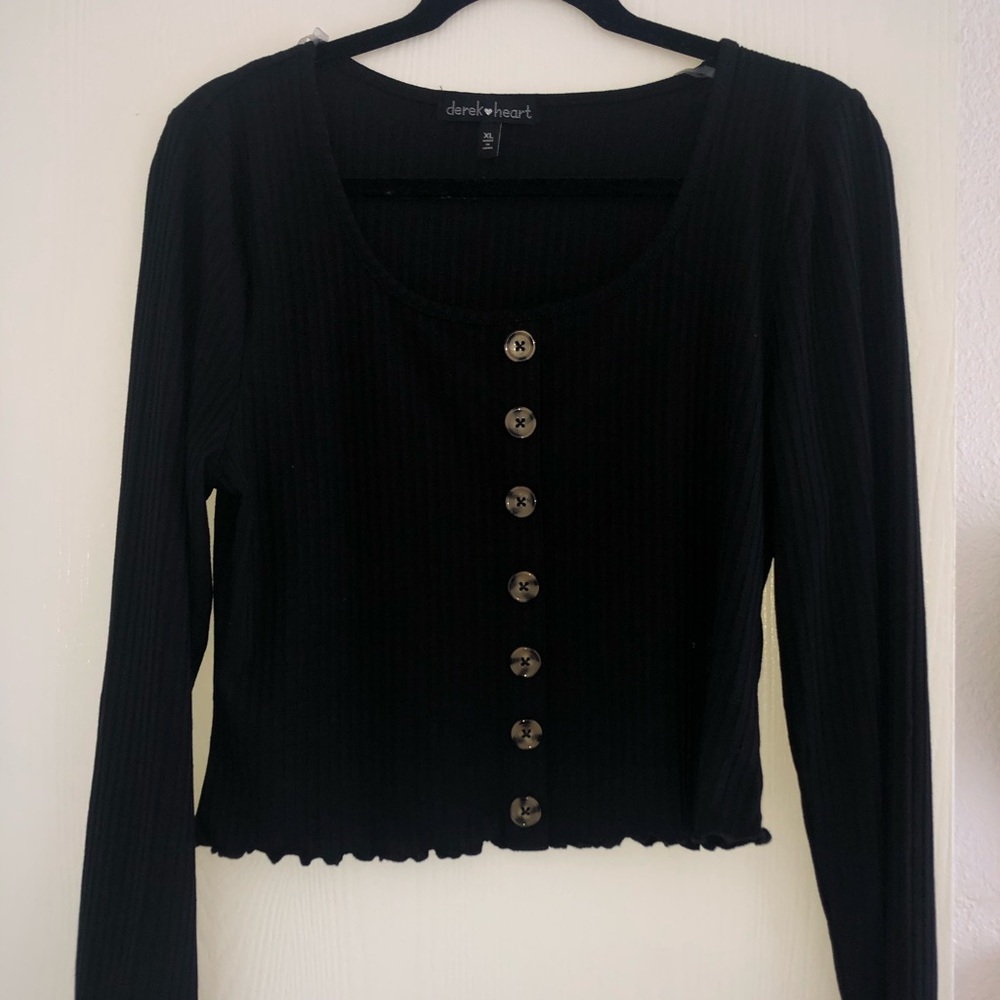 black button down top